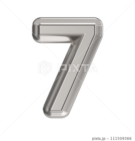 Steel font Number 7 SEVEN 3D Steel font Number 7 SEVEN 3D 111509366