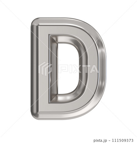 Steel font Letter D 3D Steel font Letter D 3D 111509373