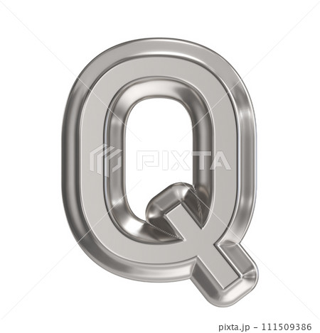 Steel font Letter Q 3D Steel font Letter Q 3D 111509386