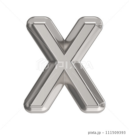 Steel font Letter X 3D 111509393