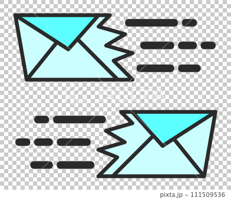Illustration of icons for sending and receiving emails Illustration of icons for sending and receiving emails 111509536