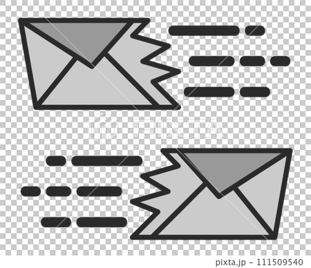 Illustration of icons for sending and receiving emails Illustration of icons for sending and receiving emails 111509540