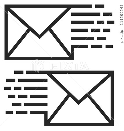 電子メールを送受信するアイコンのイラスト 111509543
