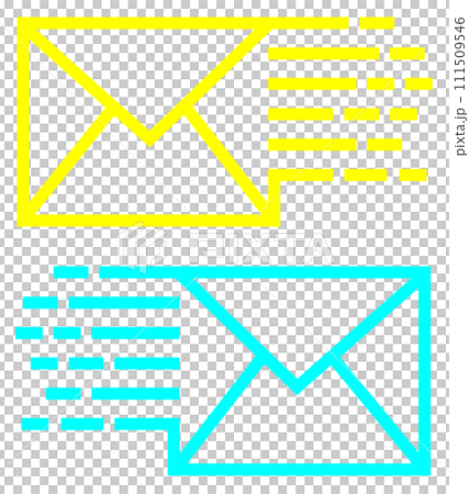 用於傳送和接收電子郵件的圖示插圖 用於傳送和接收電子郵件的圖示插圖 111509546
