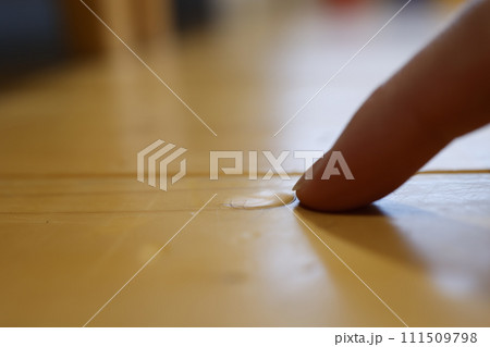 重い家具をぶつけて凹んだフローリング 111509798