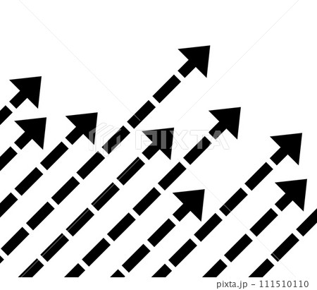 右上方向に伸びて増加していく矢印のイラスト 111510110
