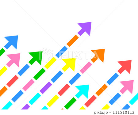 右上方向に伸びて増加していく矢印のイラスト 111510112