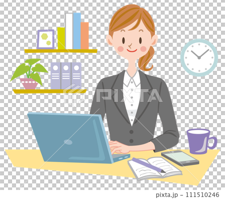 Young woman working in the office, new employee 111510246