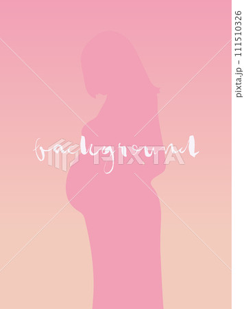 Vertical, delicate, unobtrusive quiet background for social media vector image. Silhouette of a pregnant girl 111510326