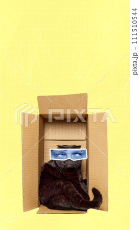 Contemporary art collage. Animals with human facial expression. 111510544