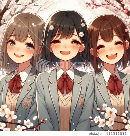 卒業式の女子学生たち 111511051