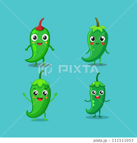 cartoon green chili pepper character cartoon green chili pepper character 111511053