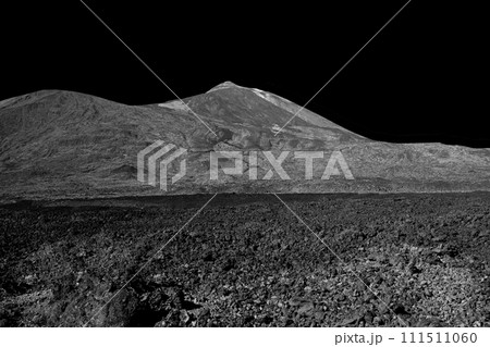 Black Cosmic Lunar Horizon Landscape with stone, sand, mountain Black Cosmic Lunar Horizon Landscape with stone, sand, mountain 111511060