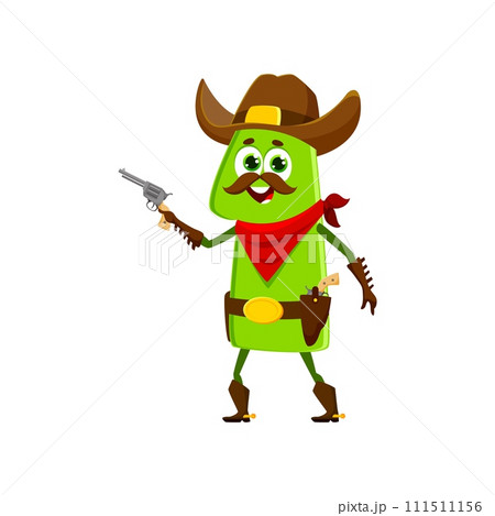 Cartoon cowboy, sheriff, and robber math number one character. Isolated vector 1 personage armed with a gun, rides into numerical adventures on the Wild West, solving equation with sharp calculations Cartoon cowboy, sheriff, and robber math number one character. Isolated vector 1 personage armed with a gun, rides into numerical adventures on the Wild West, solving equation with sharp calculations 111511156