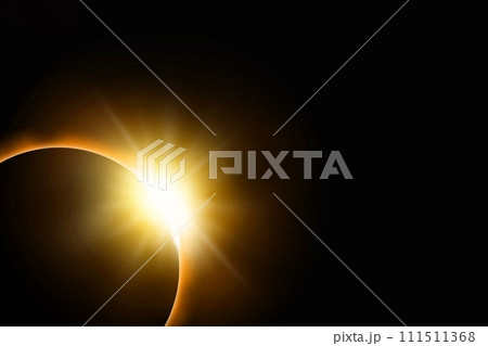 Total solar eclipse. Sunbeam on black sky Total solar eclipse. Sunbeam on black sky 111511368