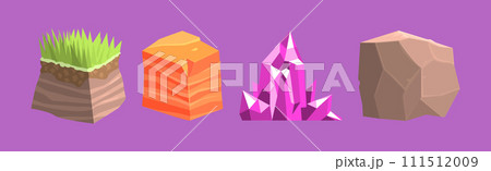 Rock and Solid Stone as Game Element Vector Set 111512009