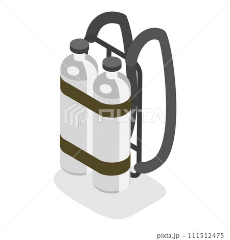3D Isometric Flat Vector Set of Scuba Diving Equipment. Item 3 3D Isometric Flat Vector Set of Scuba Diving Equipment. Item 3 111512475