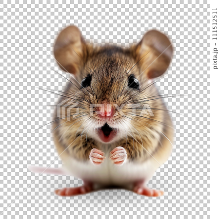 Cute little mouse on a transparent background. 111512511
