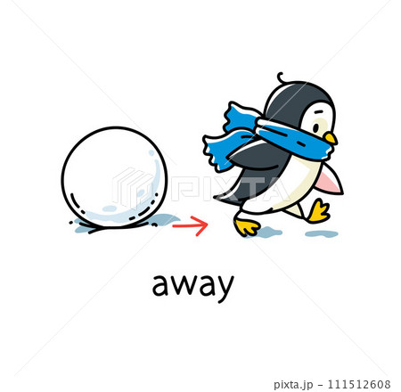 Preposition of movement. Penguin walks away from Preposition of movement. Penguin walks away from 111512608