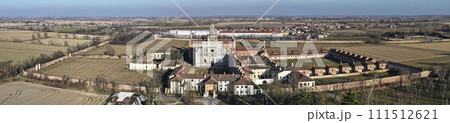 Panoramic view of Certosa of Pavia monastery and sanctuary 111512621