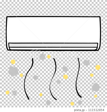 Illustration of an air conditioner kicking up pollen and dust Illustration of an air conditioner kicking up pollen and dust 111512854