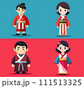 Man and Woman  japan character with kimono 111513325