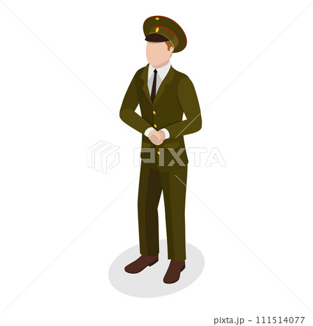 3D Isometric Flat Vector Set of Military People. Item 10 111514077