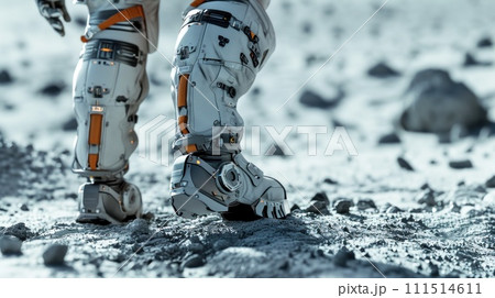 宇宙飛行士の月面散歩　AI生成画像を調整 111514611