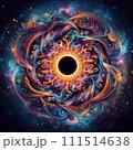 薔薇の輪と天使の羽の様なイラスト 111514638
