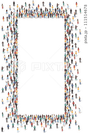 Vertical rectangle frame formed by group of diverse people Vertical rectangle frame formed by group of diverse people 111514678