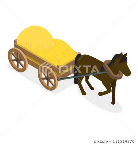 3D Isometric Flat Vector Set of Draft Animals. Item 2 3D Isometric Flat Vector Set of Draft Animals. Item 2 111514870