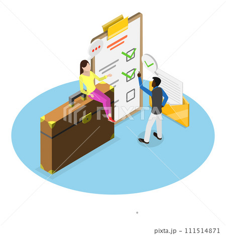 3D Isometric Flat Vector Illustration of Diplomat Profession. Item 3 111514871