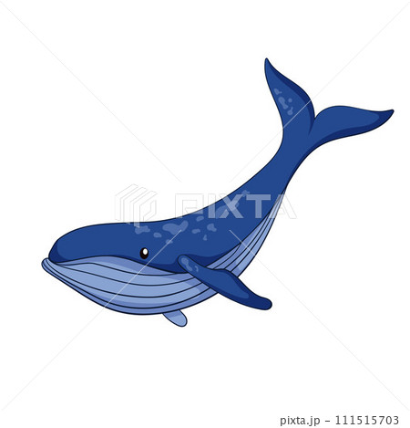 Whale cartoon illustration in cartoon style. Undersea animal life. Vector illustration isolated on a white background. Whale cartoon illustration in cartoon style. Undersea animal life. Vector illustration isolated on a white background. 111515703