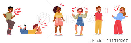 Toddlers Unleashes Piercing Screams, Thrashing Limbs, And Tears In The Midst Of A Tantrum, Expressing Frustration Toddlers Unleashes Piercing Screams, Thrashing Limbs, And Tears In The Midst Of A Tantrum, Expressing Frustration 111516267