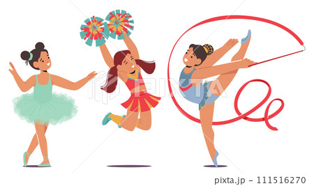 Ballet Girls Exude Grace In Precise Movements, Cheerleaders Radiate Energy With Synchronized Cheers, And Gymnasts Ballet Girls Exude Grace In Precise Movements, Cheerleaders Radiate Energy With Synchronized Cheers, And Gymnasts 111516270