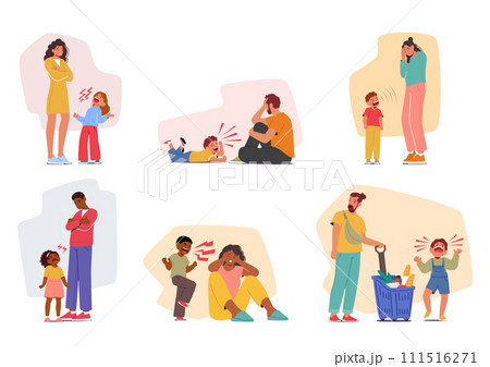 Ear-piercing Tantrum Echoes As Hysterical Kids Scream, Leaving Heartbroken Parents Helpless In Face Of Emotional Turmoil 111516271