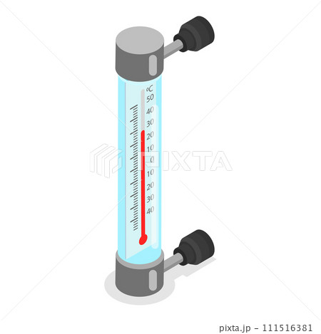 3D Isometric Flat Vector Set of Thermometers. Item 2 111516381