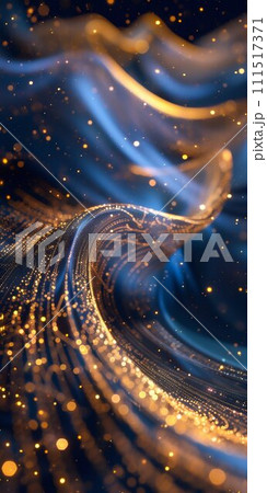 Glimmering Golden Swirl Against a Starry Night. Generative ai 111517371