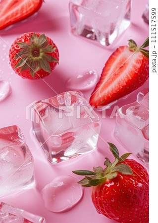 Strawberries in ice cubes 111517599