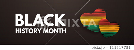 Black history month banner with hearts 111517781