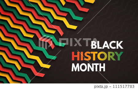 Black history month banner with zigzag 111517783