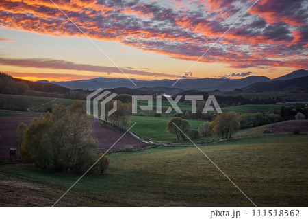 beautiful spring sunset 111518362