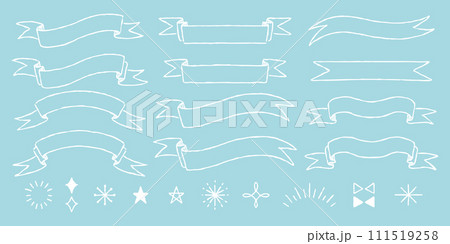 手書きのリボンフレームセット 111519258