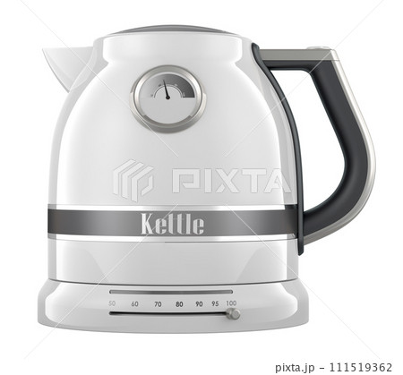 Stainless electric tea kettle, retro design. 3D rendering 111519362