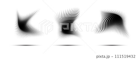 fluid halftone shapes isolated on white. Vector illustration 111519432
