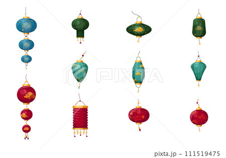 Chinese lanterns of different shapes set 111519475