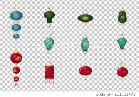 Chinese lanterns of different shapes set 111519475