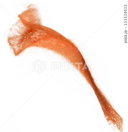 Sand Storm desert with wind blow spin swirl around. Brick red sand tornado storm with high wind. Fine Sand circle around, White background Isolated throwing particle element object 111519513