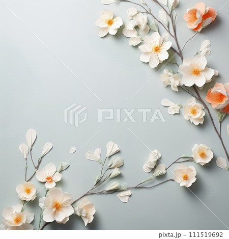 Beautiful celebration spring flowers on pastel background. Concept Birthday, Mothers Day, Womens Day, March 8. Spring easter flower background. Spring, easter greeting card design layout. Copy space. Beautiful celebration spring flowers on pastel background. Concept Birthday, Mothers Day, Womens Day, March 8. Spring easter flower background. Spring, easter greeting card design layout. Copy space. 111519692