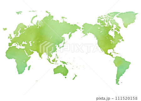 水彩風の世界地図のイラスト 111520158